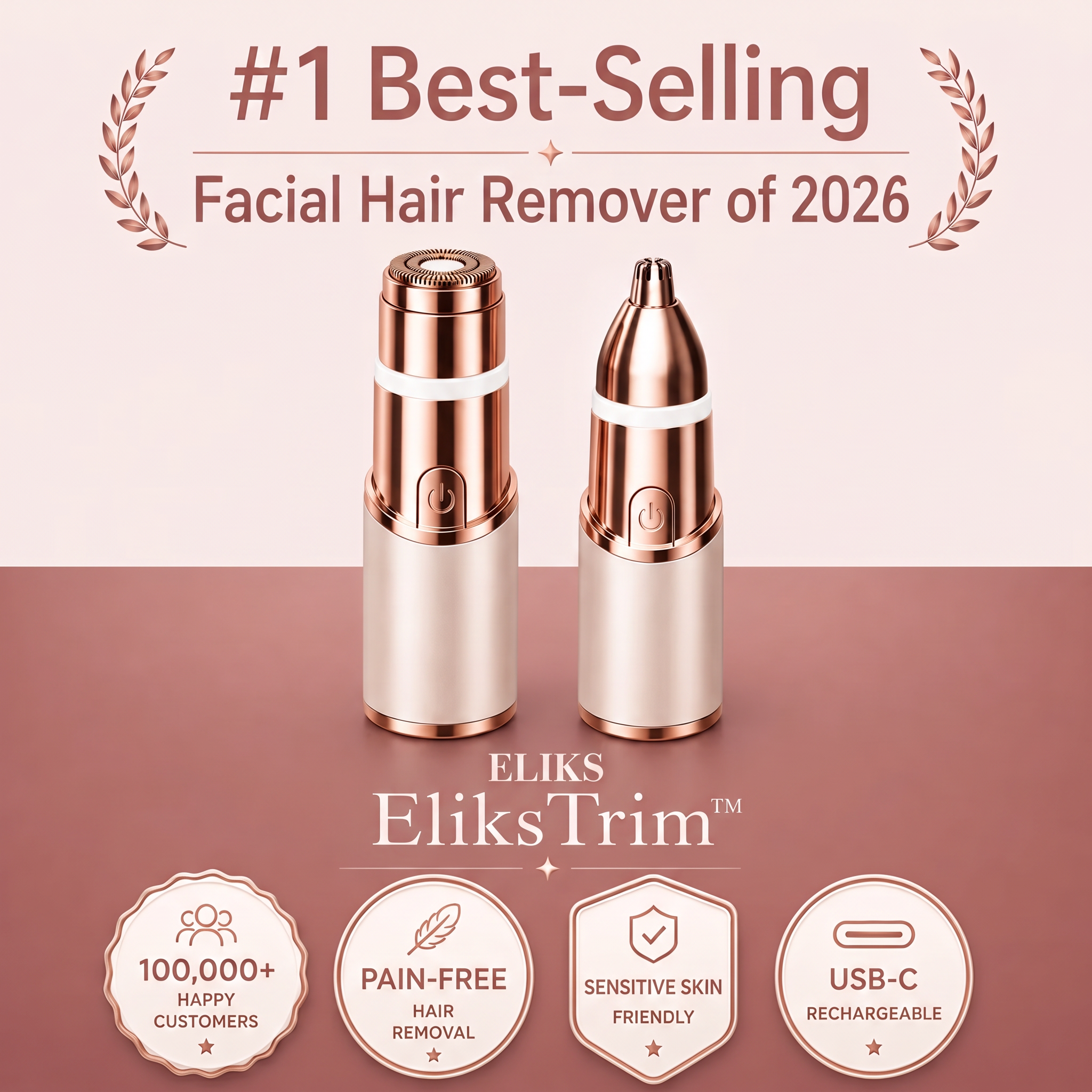 EliksTrim – 2-in-1 Eyebrow & Facial Hair Trimmer