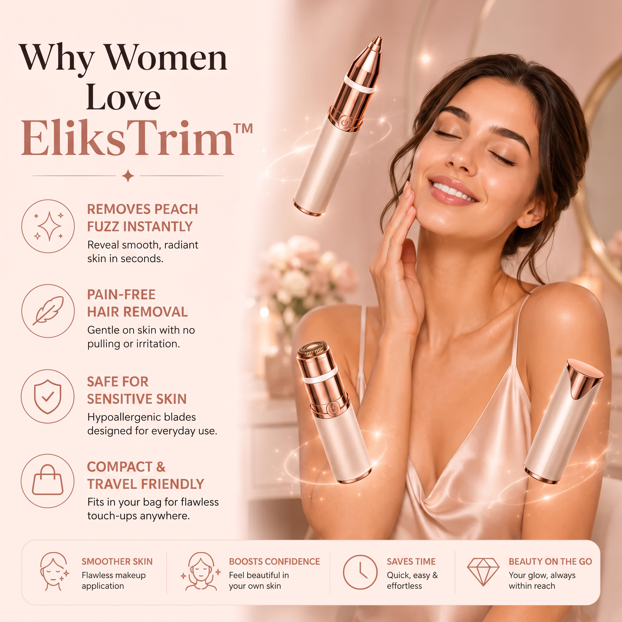 EliksTrim – 2-in-1 Eyebrow & Facial Hair Trimmer
