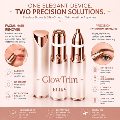 EliksTrim – 2-in-1 Eyebrow & Facial Hair Trimmer